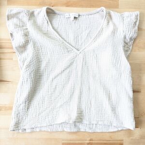 {Miou Muse} Cream Gauzy Women's Top